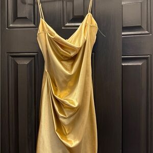 Lucy in the Sky Gold Mini Dress